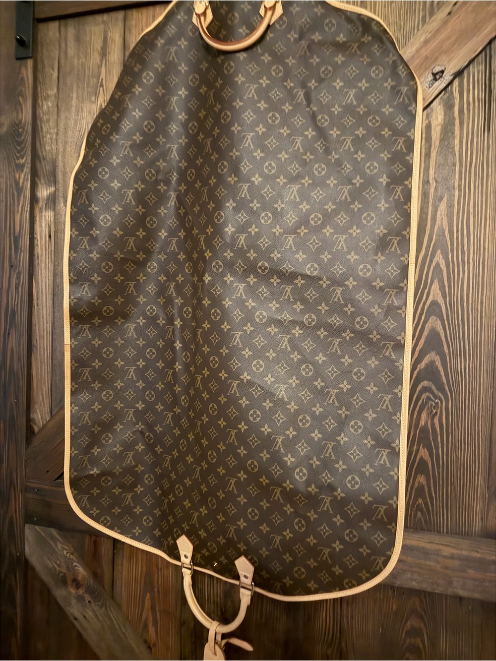 Louis Vuitton Brown Monogram Garment Cover with Tan Trim